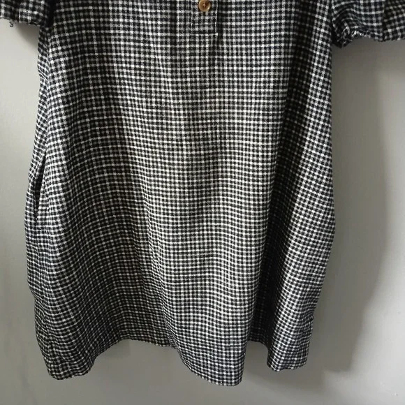 J.Crew Women's Size Xs Small Dress Flannel Checkered Puff Sleeve Pockets Buttons - Picture 3 of 15